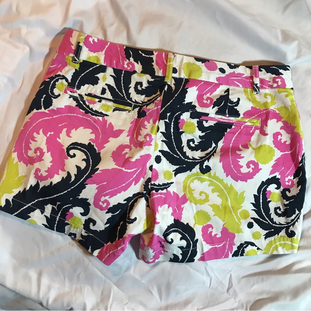 Banana Republic Milly walking shorts 8 Bright Feathers preppy green hot pink NWT - Picture 6 of 6